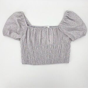 NWT Elodie Floral Square Neck Smocked Crop Top XL